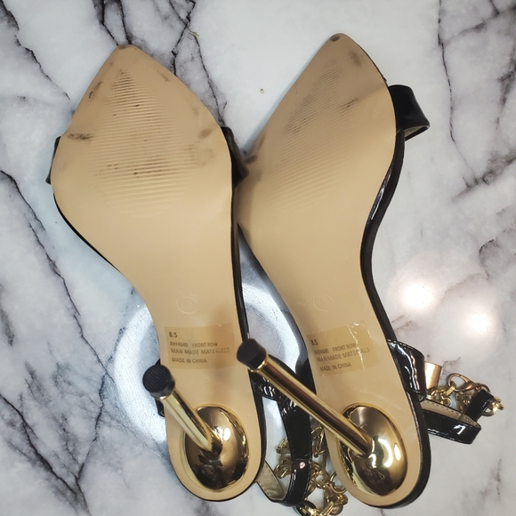 Sexy Gold and BLank Sandals - Picture 7 of 8